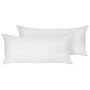 2 Bed Pillows White Lyocell Japara Cotton Rectangular 40 X 80 Cm Polyester Filling High Profile Sleeping Cushion