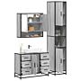 Vidaxl 4 Piece Bathroom Furniture Set Grey Sonoma Engineered Wood