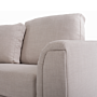 Corner Sofa Beige Fabric Upholstered With Ottoman L-shaped Right Hand Orientation