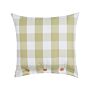 Scatter Cushion Green Fabric 45 X 45 Cm Checked Pattern Cottage Style Textile