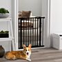 Pawhut Metal 74-80cm Wide Adjustable Dog Gate Black