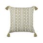 Scatter Cushion Green And White 45 X 45 Cm Hand Block Print Removable Covers Zipper Boho Pattern