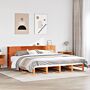 Vidaxl Bookcase Bed Without Mattress Wax Brown 180x200 Cm Super King Solid Wood