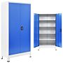 Vidaxl Office Cabinet Metal 90x40x180 Cm Grey And Blue