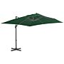 Vidaxl Cantilever Umbrella With Aluminium Pole 400x300 Cm Green