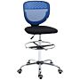 Vinsetto Drafting Chair, Swivel Office Draughtsman Chair, Mesh Standing Desk Chair With Lumbar Support, Adjustable Foot Ring, Armless, Dark Blue