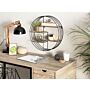 Round Wall Floating Shelf Shelving Unit Metal Wood Storage Light Wood Shelves Home Kitchen