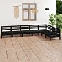 Vidaxl 7 Piece Garden Lounge Set Solid Wood Pine Black