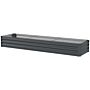 Outsunny Galvanised Raised Bed For Garden, Rectangular Outdoor Elevated Planter Box With Safety Edging And Open Bottom For Growing Flowers, Herbs And Vegetables, 240 X 60cm, Grey