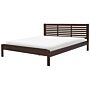 Bed Dark Wood Eu Super King Size 6ft Headboard Slatted