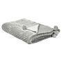 Blanket Light Grey Throw 150 X 200 With Pom Poms Popcorn Texture Soft Coverlet