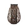 Lantern Brown Willow Wood 60 Cm Rope Handle Decorative Candle Holder