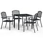 Vidaxl 5 Piece Garden Dining Set Anthracite Steel