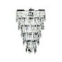 Pendant Lamp Silver Transparent Iron Faux Crystals Chandelier Glam Beliani