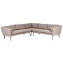 Outdoor Corner Sofa Beige Polyester Upholstery 5 Seater Garden Couch Uv Water Resistant