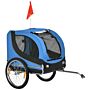 Pawhut Dog Bike Trailer Folding Bicycle Pet Trailer W/removable Cover-blue