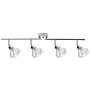 Ceiling Lamp Silver Metal 4 Light Cage Shades Adjustable Arms