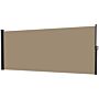 Outsunny Retractable Side Awning, Outdoor Privacy Screen, 400 X 160cm, Khaki