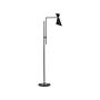 Floor Lamp Black Metal 140 Cm Marble Base Adjustable Shade Gold Accents Modern Industrial Style