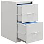 Homcom Two-drawer Modern Steel Filing Cabinet - White