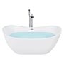 Bath White With Silver Sanitary Acrylic Single 170 X 77 Cm Freestanding