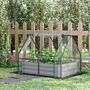 Outsunny Raised Garden Bed With Greenhouse, Steel Planter Box With Plastic Cover, Roll Up Window, Dual Use For Flowers, Vegetables, 127 X 95 X 92cm