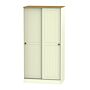 Warwick Double Sliding Wardrobe In Cream Ash & Modern Oak