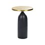 Side Table Black And Gold Metal Round Geometric Shape Modern End Table