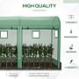 Outsunny Garden Plant Tomato Growth Greenhouse W/ Double Doors & 4 Windows Pe Cover Steel Frame Green, 3l X 1w X 2h (m)