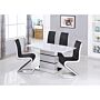 Leona High Gloss Ext Dining Table White & Black