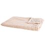 Blanket Pink Polyester Fabric 180 X 220 Cm Bed Throw Minimalist Living Room Decoration