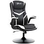 Vinsetto Gaming Chair Ergonomic Computer Chair Home Office Desk Swivel Chair W/ Adjustable Height Pedestal Base Pvc Leather, Black & White