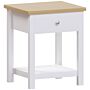 Arlington 1 Drawer Side Table, White