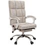 Vinsetto Executive Vibration Massage Office Chair, Microfibre Computer Chair With Armrest, 135° Reclining Back, Beige