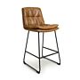 Argyle Leather Effect Tan Bar Chair