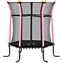 Homcom 5.2ft / 63 Inch Kids Trampoline With Enclosure Net Mini Trampolines For Child Toddler Age 3 - 10 Years Pink