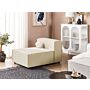 1-seat Section Beige Linen Upholstered Chair Module Piece