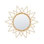 Wall Mirror Natural Rattan Frame Ø 61 Cm Modern Sunburst Design Hanging Living Room Decoration