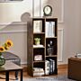 Homcom Bookcase Industrial Bookshelf Free Standing Display Cabinet Cube Storage Unit For Home Office Living Room Study Rustic Brown