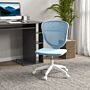 Vinsetto Armless Desk Chair, Mesh Office Chair, Height Adjustable With Swivel Wheels, Blue