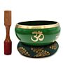 Lrg Tree Of Life Singing Bowl Set- Green 14cm