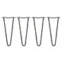 4 X 12" Hairpin Legs - 2 Prong - 10mm - Raw Steel