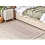 Area Rug Beige And White Jute Blend 80 X 150 Cm Modern Geometric Pattern Soft Home Decor