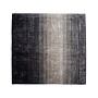 Rug Grey With Black 200 X 200 Cm Ombre Effect Viscose