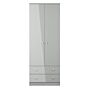 Yarmouth Tall 2 Drawer Wardrobe In Uniform Grey & Dusk Grey