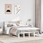 Vidaxl Bookcase Bed Without Mattress White 160x200 Cm Solid Wood