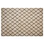 Area Rug Beige With Black 140 X 200 Cm Shaggy Geometric Pattern