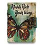 Leather "never Hide Your Wings" Deckle-edge Notebook (7x5")