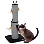 Pawhut 78cm Tall 2 In 1 Cat Scratching Post With 3 Toy Feathers, Black