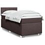 Vidaxl Box Spring Bed With Mattress Dark Brown 100x200 Cm Fabric